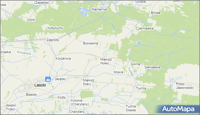 mapa Miękisz Nowy, Miękisz Nowy na mapie Targeo