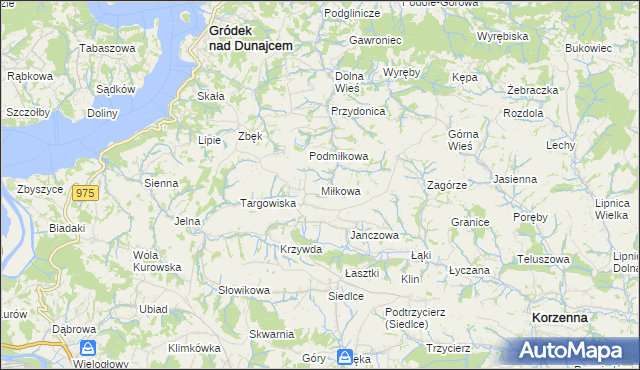 mapa Miłkowa, Miłkowa na mapie Targeo