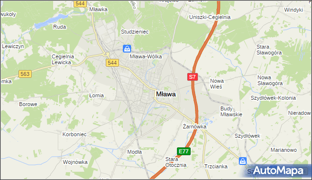 mapa Mława, Mława na mapie Targeo