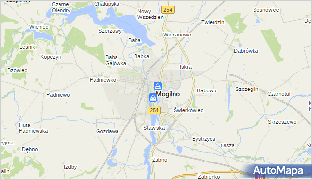 mapa Mogilno, Mogilno na mapie Targeo