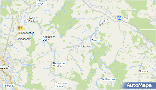 mapa Mściszów, Mściszów na mapie Targeo