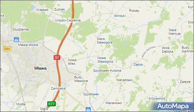 mapa Nowa Sławogóra, Nowa Sławogóra na mapie Targeo