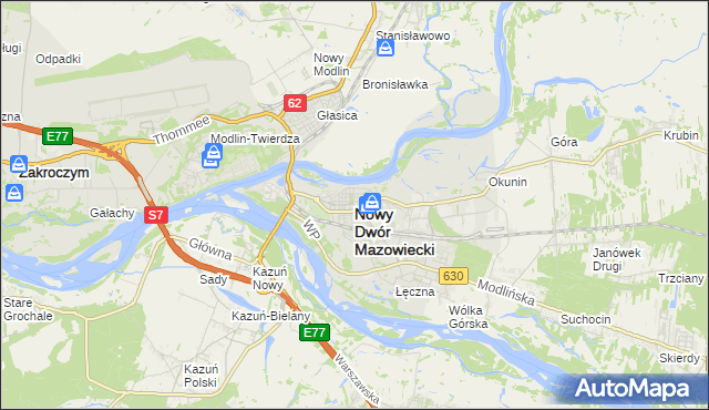 mapa Nowy Dwór Mazowiecki, Nowy Dwór Mazowiecki na mapie Targeo
