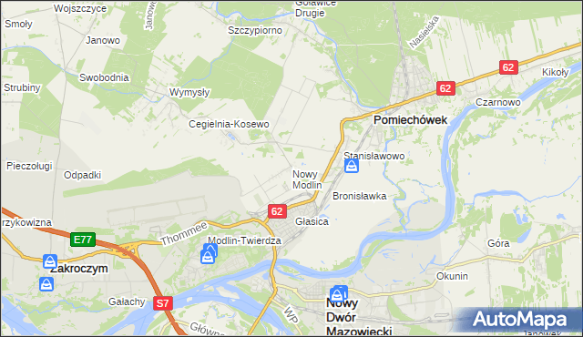 mapa Nowy Modlin, Nowy Modlin na mapie Targeo