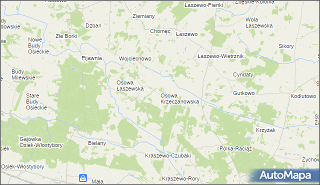 mapa Osowa Krzeczanowska, Osowa Krzeczanowska na mapie Targeo