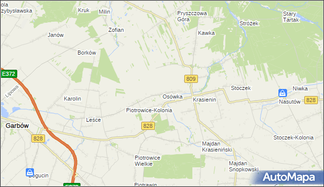 mapa Osówka gmina Niemce, Osówka gmina Niemce na mapie Targeo