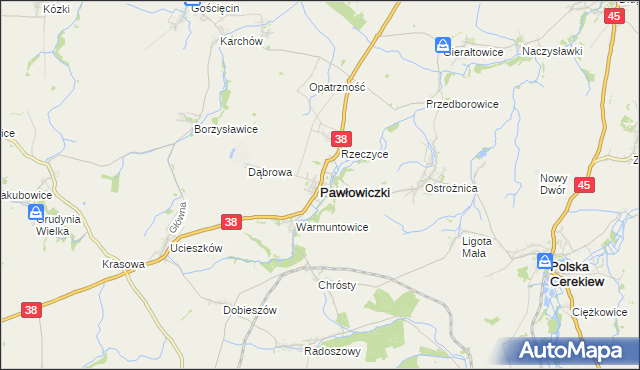 mapa Pawłowiczki, Pawłowiczki na mapie Targeo