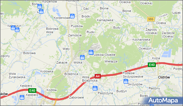 mapa Pustków-Osiedle, Pustków-Osiedle na mapie Targeo