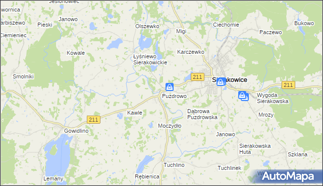 mapa Puzdrowo, Puzdrowo na mapie Targeo