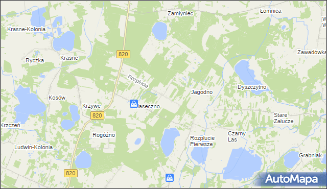 mapa Rozpłucie Drugie, Rozpłucie Drugie na mapie Targeo