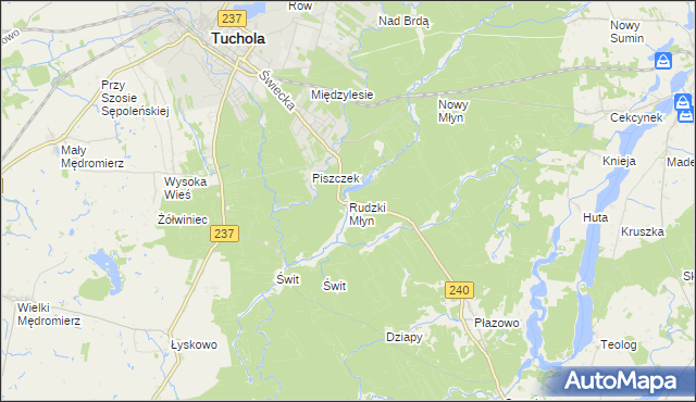mapa Rudzki Młyn, Rudzki Młyn na mapie Targeo