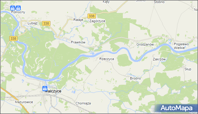mapa Rzeczyca gmina Środa Śląska, Rzeczyca gmina Środa Śląska na mapie Targeo