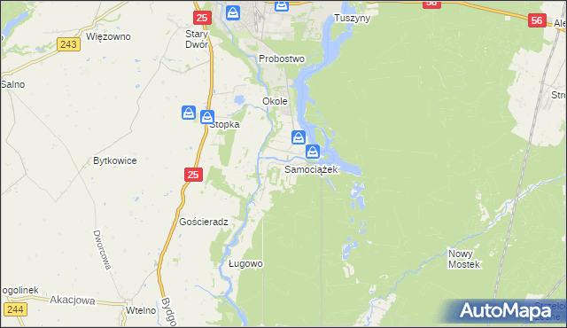mapa Samociążek, Samociążek na mapie Targeo
