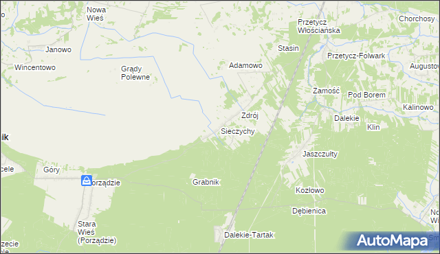 mapa Sieczychy, Sieczychy na mapie Targeo