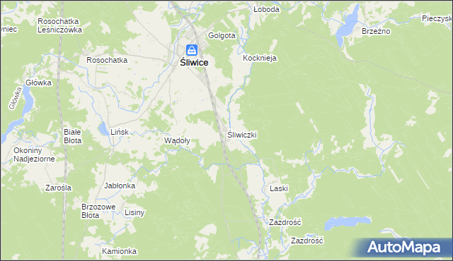 mapa Śliwiczki, Śliwiczki na mapie Targeo