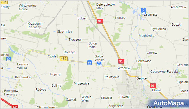 mapa Solca Wielka, Solca Wielka na mapie Targeo