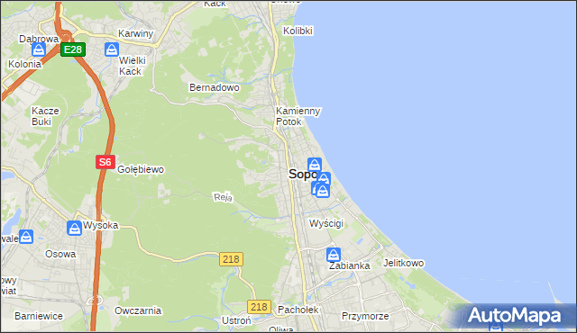 mapa Sopotu, Sopot na mapie Targeo