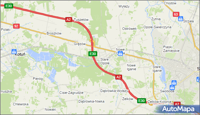 mapa Stare Opole, Stare Opole na mapie Targeo