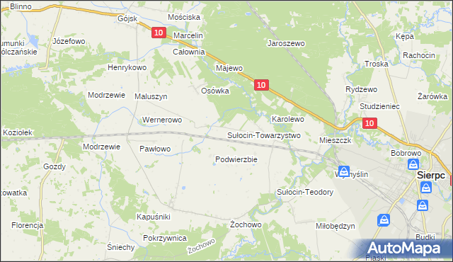 mapa Sułocin-Towarzystwo, Sułocin-Towarzystwo na mapie Targeo