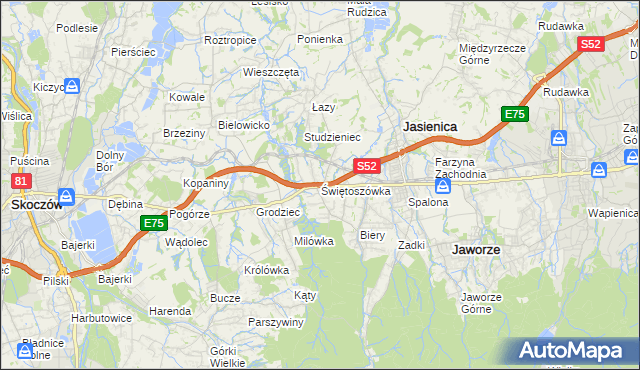 mapa Świętoszówka, Świętoszówka na mapie Targeo