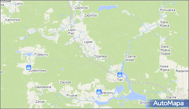mapa Szarłata gmina Osie, Szarłata gmina Osie na mapie Targeo