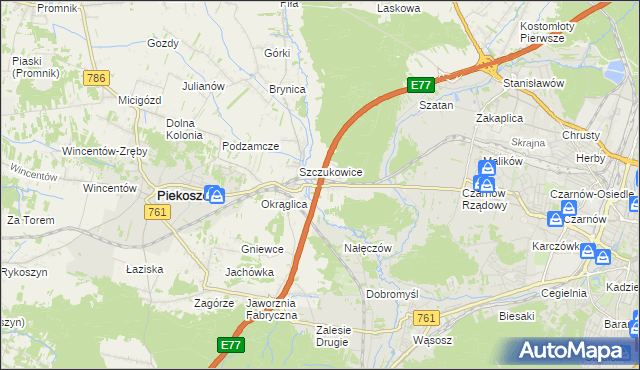 mapa Szczukowskie Górki, Szczukowskie Górki na mapie Targeo
