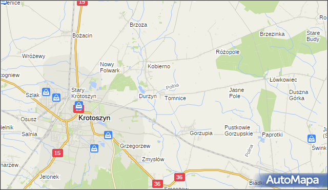 mapa Tomnice, Tomnice na mapie Targeo