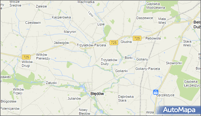 mapa Trzylatków Duży, Trzylatków Duży na mapie Targeo