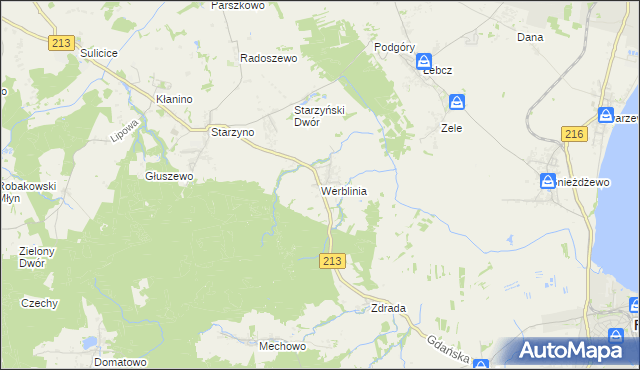 mapa Werblinia, Werblinia na mapie Targeo