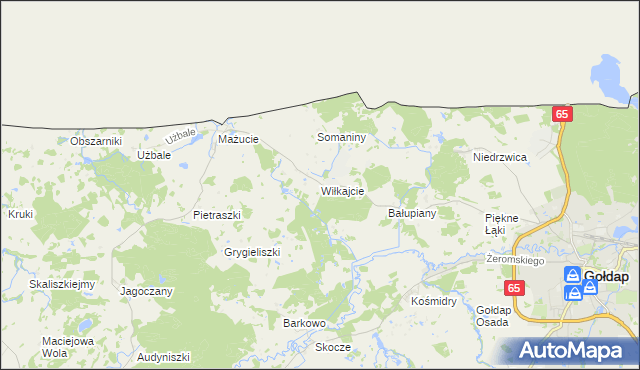 mapa Wiłkajcie, Wiłkajcie na mapie Targeo