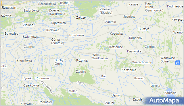 mapa Wola Wadowska, Wola Wadowska na mapie Targeo