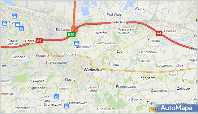 mapa Zabawa gmina Wieliczka, Zabawa gmina Wieliczka na mapie Targeo