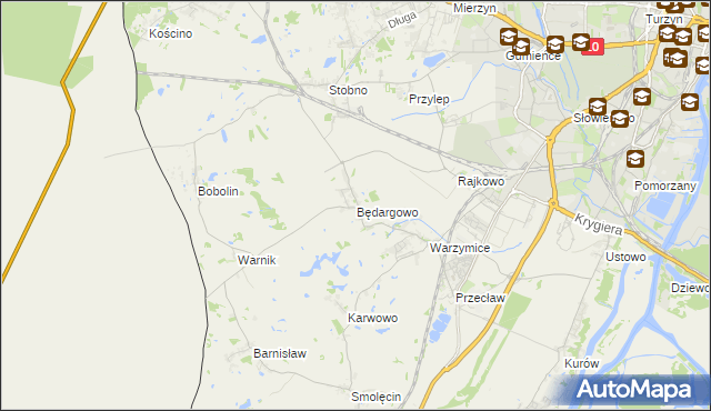 mapa Będargowo gmina Kołbaskowo, Będargowo gmina Kołbaskowo na mapie Targeo