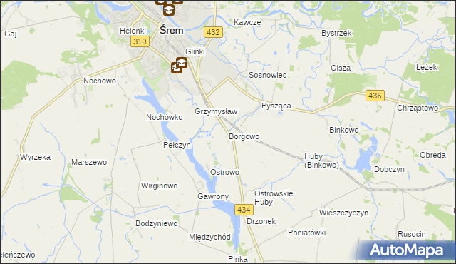 mapa Borgowo, Borgowo na mapie Targeo