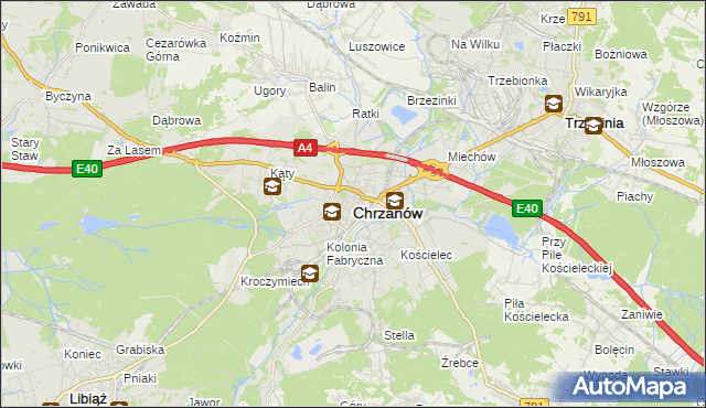 mapa Chrzanów, Chrzanów na mapie Targeo