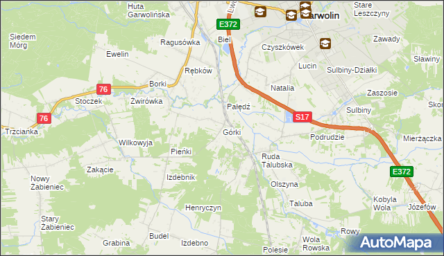 mapa Górki gmina Garwolin, Górki gmina Garwolin na mapie Targeo