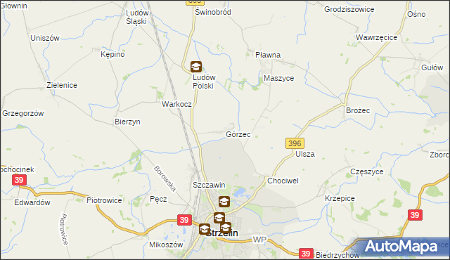 mapa Górzec, Górzec na mapie Targeo