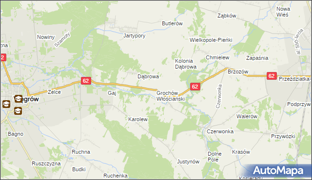 mapa Grochów Włościański, Grochów Włościański na mapie Targeo