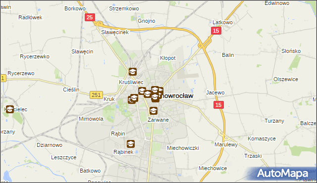 mapa Inowrocławia, Inowrocław na mapie Targeo