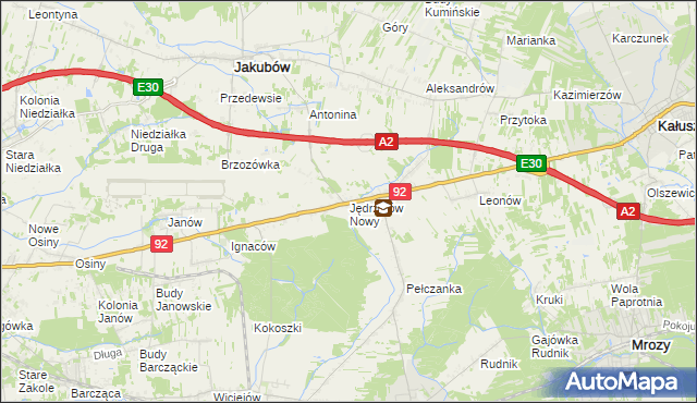 mapa Jędrzejów Nowy, Jędrzejów Nowy na mapie Targeo