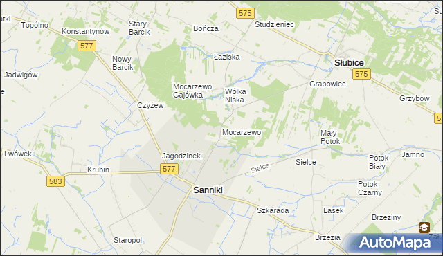 mapa Mocarzewo, Mocarzewo na mapie Targeo