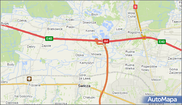 mapa Mrowla, Mrowla na mapie Targeo