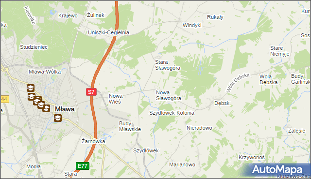 mapa Nowa Sławogóra, Nowa Sławogóra na mapie Targeo