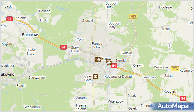 mapa Olkusz, Olkusz na mapie Targeo