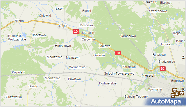 mapa Osówka gmina Sierpc, Osówka gmina Sierpc na mapie Targeo