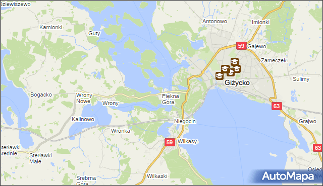 mapa Piękna Góra, Piękna Góra na mapie Targeo