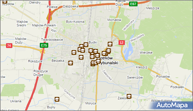 mapa Piotrków Trybunalski, Piotrków Trybunalski na mapie Targeo