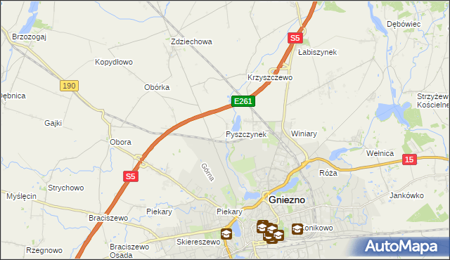 mapa Pyszczynek, Pyszczynek na mapie Targeo