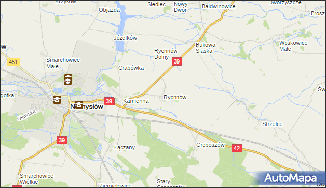 mapa Rychnów gmina Namysłów, Rychnów gmina Namysłów na mapie Targeo