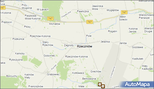 mapa Rzeczniów, Rzeczniów na mapie Targeo